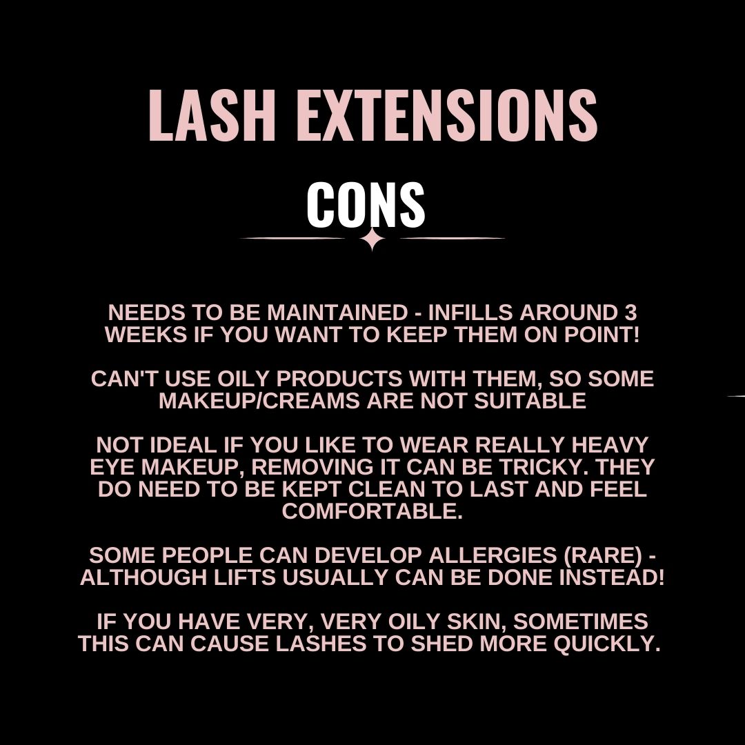 Lash extension cons